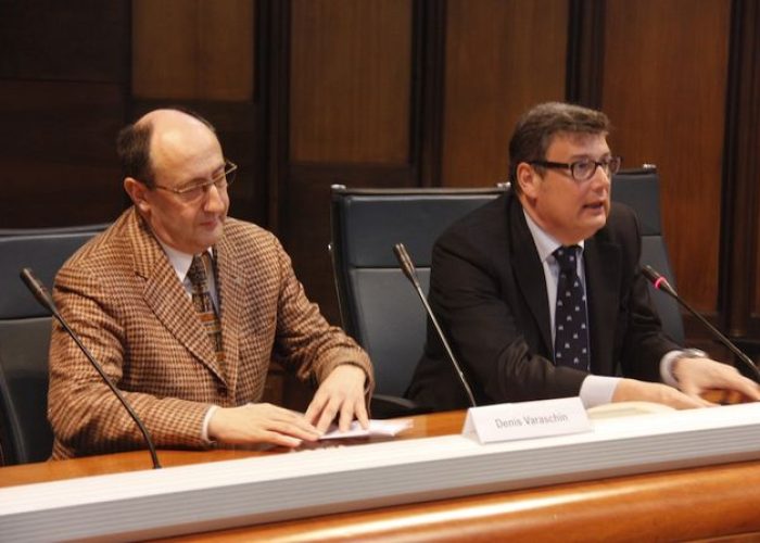Denis Varaschin, Président de l'Université de Savoie, e Fabrizio Cassella, Rettore dell'Università della Valle d'Aosta