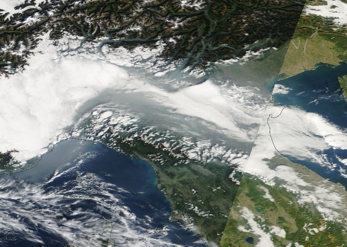 Arpa Vda Immagine da satellite MODIS - lunedì 13 ottobre 2025