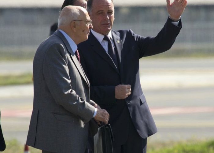 L'arrivo del Presidente della Repubblica, Giorgio Napolitano