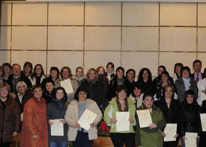 Gli operatori socio sanitari che hanno ricevuto l'attestato