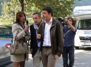 Matteo Renzi arriva ad Arnad