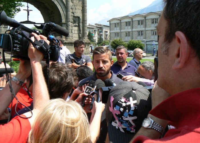 Marco Storari davanti alle telecamere