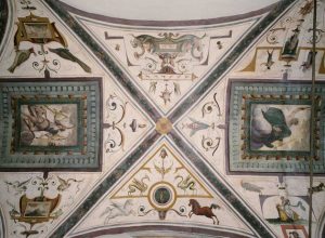 Uno degli affreschi di Palazzo Roncas