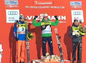 Federico Pellegrino sul podio a Lenzerheide