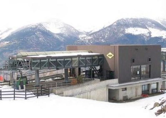 La stazione di Plan Praz della cabinovia Aosta Pila