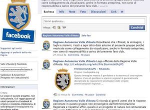 Il gruppo su Facebook "Regione Autonoma Valle d'Aosta"