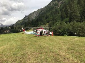 L'elisoccorso ad Alpenzu di Gressoney-Saint-Jean.