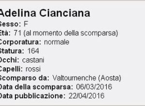 La scheda su Adelina Cianciana, pubblicata da "Chi l'ha visto"