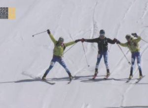 L'arrivo del team Italia 1 - Trofeo Mezzalama 2015