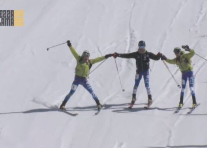 L'arrivo del team Italia 1 - Trofeo Mezzalama 2015