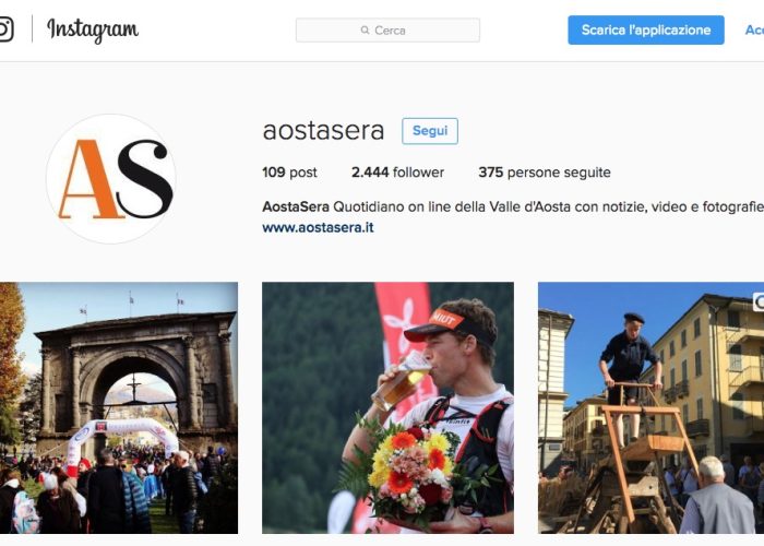 Profilo aziendale Instagram AostaSera