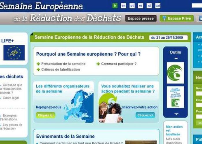 Il sito della Settimana europea per la riduzione dei rifiuti
