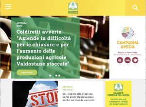 La home page del sito internet coldiretti vda