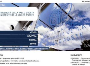 Il nuovo sito web dell'Università della Valle d'Aosta