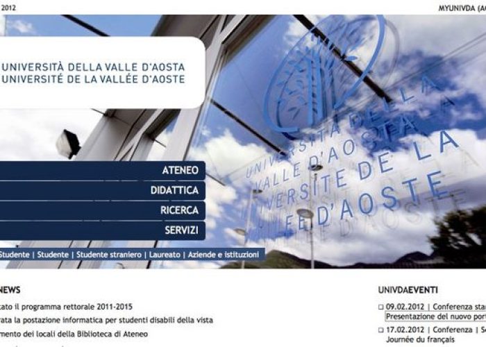 Il nuovo sito web dell'Università della Valle d'Aosta