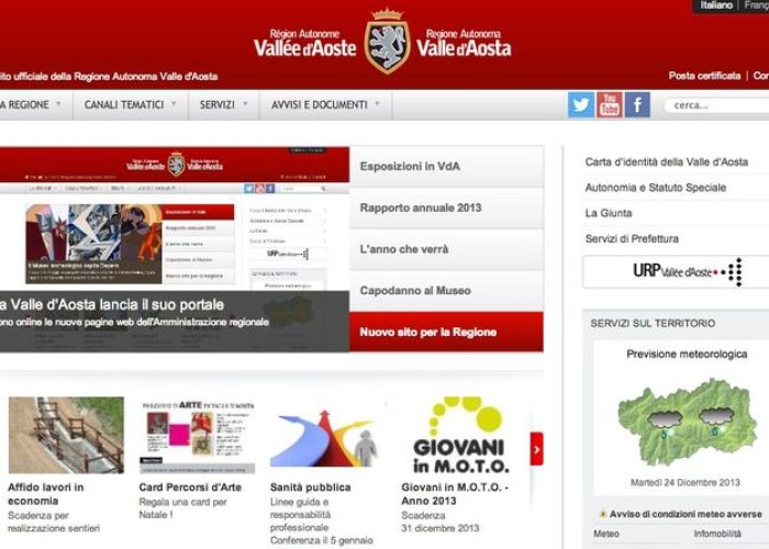 Il nuovo sito della Regione