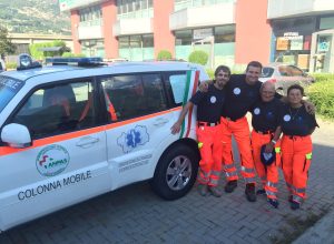 I quattro volontari del soccorso partiti per Amatrice