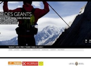 La homepage del nuovo sito del Tor des géants