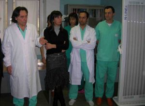 Un momento della presentazione del nuovo macchinario