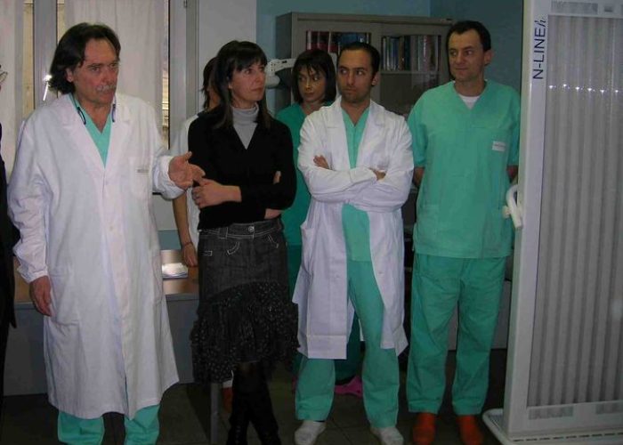 Un momento della presentazione del nuovo macchinario