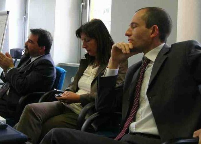 In primo piano dott.Rubbo, a seguire Riccardi e Ponzetti