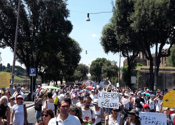 Manifestazione a Roma contro decreto Lorenzin