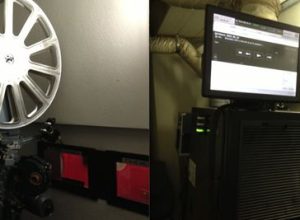Il vecchio e il nuovo proiettore del Cinema De la Ville