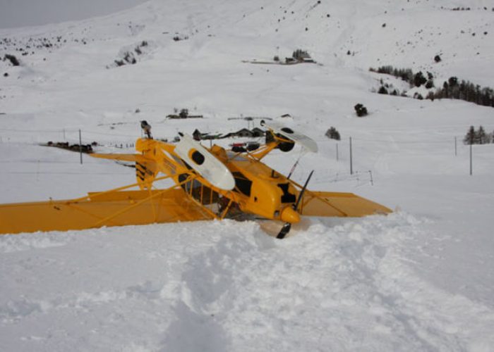 L'aereo precipitato a Vetan