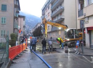 L'intervento in via Monte Vodice, ad Aosta - Foto Comune di Aosta