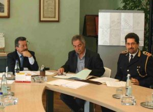 Da sx, il sindaco Guido Grimod, l'assessore alla Mobilità Guglielminotti Gaiet e il Comandante dei Vigili Fabio Fiori