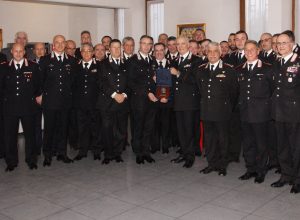 Il generale Del Sette con ufficiali e militari di Saint-Vincent/Châtillon.