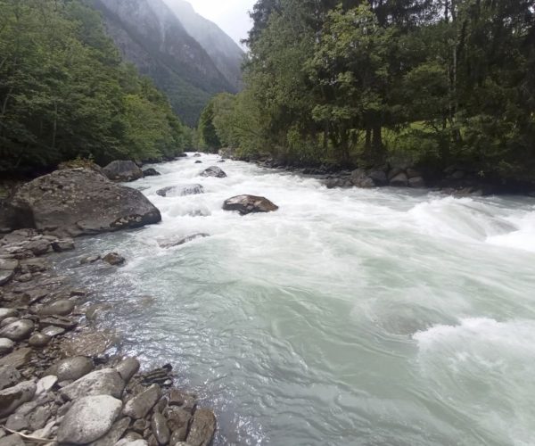 zona della presa in progetto CVA Pré Saint Didier Morgex vista verso monte